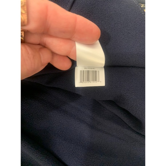 (H-232)1.STATE Floral Dress Size 0X Navy Blue Ruffle Hem Short‎ Sleeve boho - Picture 9 of 11